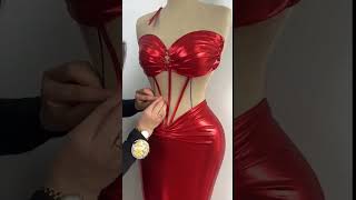 Creating a Stunning Draped Evening Gown on a Mannequin very easy shorts [upl. by Genaro590]