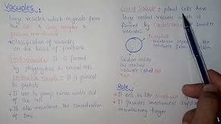 Vacuole Structure And Functions In Urdu Hindi  Federal amp KPK Board  Class 11 [upl. by Ragan]