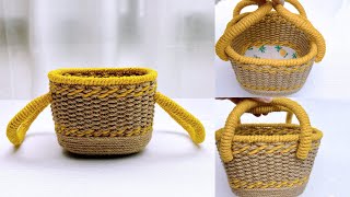 DIY a Beautiful Small Portable Basket [upl. by Dnomad]