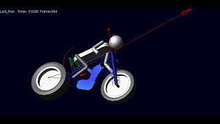 MSCADAMS Motorcycle Model with Structural Flexibility and Rider Dynamics  Steep Steer [upl. by Anihtyc]