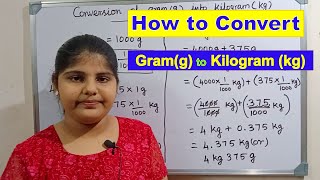 Gram to kilogram  how to convert gram into kilogram  g to kg [upl. by Harrington]