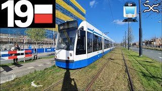 🚊 GVB Amsterdam Tramlijn 19 Cabinerit Station Sloterdijk – Diemen Sniep  Combino [upl. by Annaeg]