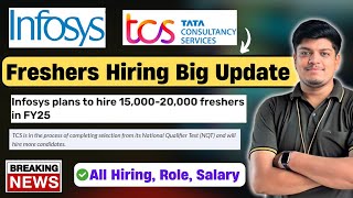 🔥Infosys Plans to Hire 1500020000 Freshers  All Roles Salary  TCS Hiring Updates  20212025 [upl. by Natanhoj]