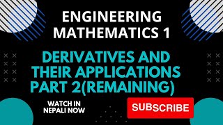 Engineering Math 1  Differential Calculus  Derivative part 2remaining [upl. by Coster]