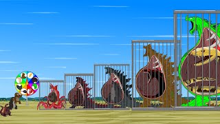 Rescue All Family GODZILLA amp KONG GODZILLA EARTH SHARK GIANT PYTHON Rotation Luck FUNNY CARTOON [upl. by Jonas]