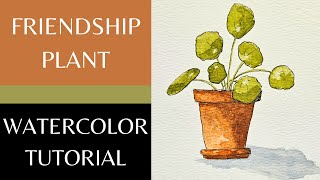 Friendship Plant  Easy Watercolor Tutorial  Step by Step [upl. by Godwin]