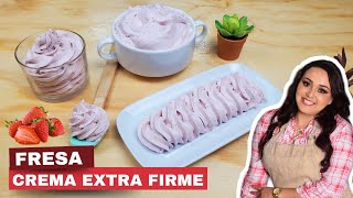 🍓 Crema EXTRA FIRME de Fresa para rellenar y Cubrir Pasteles [upl. by Semele]