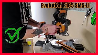 Scie à onglet radiale R185SMSLi 4Ah 18V lame TCT EvolutionPowerTools [upl. by Enelahs]