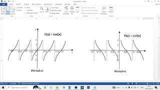 How to draw tanx and cotx graph in MS Word ll sketch trigonometry graph in MS Word [upl. by Ruscher]