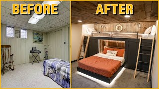 BEDROOM MAKEOVER Start to Finish  DIY Lake House BUNK ROOM [upl. by Pollux]