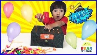 BLAST BOX BALLOON EXPLOSION Pop Challenge Family Fun Egg Surprise Toys for Kids [upl. by Annairba297]