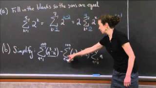 Summation Notation Practice  MIT 1801SC Single Variable Calculus Fall 2010 [upl. by Gwenni]