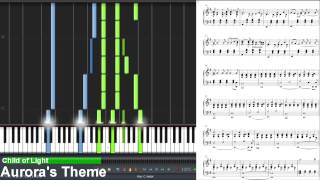 Child of Light  Auroras Theme Synthesia Piano Tutorial [upl. by Odoric]