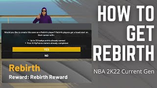 HOW TO GET REBIRTH BUILD ON NBA 2K22 90 OVERALL AND 20 BADGES TO START [upl. by Tryck]