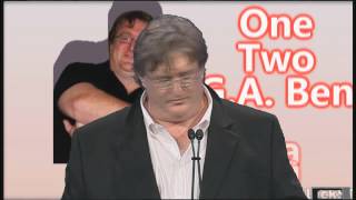 Gabe Newell Gets Trolled Gaben 123 worth the weight in a presentation [upl. by Ayouqat]