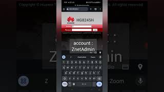 Password admin ONT Huawei HG8245H versi ZNET [upl. by Htomit]