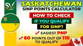 Saskatchewan SINP PNP Points Calculator  SINP PNP Points Assessment [upl. by Aihsema]