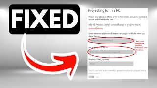 Projecting to this PC feature disable or unavailable on Windows 11 RESOLVED [upl. by Salvatore]