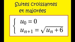 Terminale S les suites Récurrence et croissante majorée IMPORTANT [upl. by Nole727]