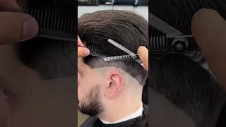 Haircut tutorial medium fade barbering fadecut haircuttutorial reels hairstyling [upl. by Glarum]