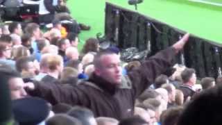 Manchester City Fan abuses United Fans with Aeroplane Gestures at the Derby 021114 [upl. by Namreg364]