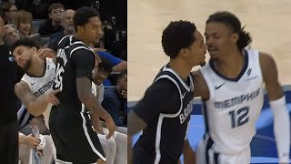 Ja Morant gets in face of Johnson all the way down court for punking Pippen Jr [upl. by Callida]