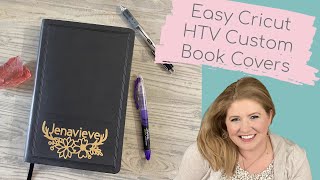 How to Make Custom Book Covers with Cricut Joy HTV Personalized with Design Space [upl. by Lief407]