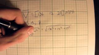 Flight Dynamics and Control Example 1 Using velocity vectors to find aoa and sideslip angle [upl. by Ynnahc]