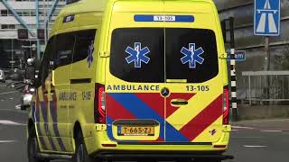 Ambulance 13105 met spoed naar olvg west in Amsterdam [upl. by Sorgalim]