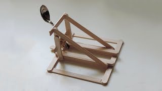 How To Make A Spoon Catapult Out Of Popsicle Sticks HD [upl. by Encratis]