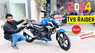 New Launch 2024 Tvs Raider 125 Blue 🔵 Colour with 5 Inch TFT Display Bluetooth Edition Detail Review [upl. by Duke]