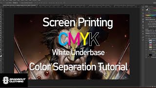 Color Separation CMYK with White Underbase  Photoshop Tutorial  Screen Printing [upl. by Ambrosia]