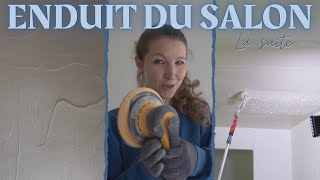 Ratissage murs et plafond du salon  La suite des enduits garnissant et finition  pâte ou poudre [upl. by Aehtrod911]