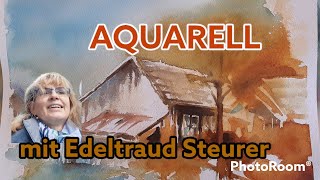 Aquarell einfaches Haus in herbstlicher Stimmung [upl. by Crispin28]