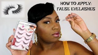 How To Easily Apply False Eyelashes  For Beginners [upl. by Adnot]