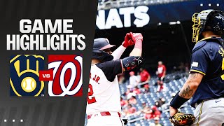 Brewers vs Nationals Game Highlights 8424  MLB Highlights [upl. by Epoh987]