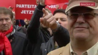 Werner Faymann wird beim Maiaufmarsch der SPÖ gnadenlos ausgebuht [upl. by Wartow183]