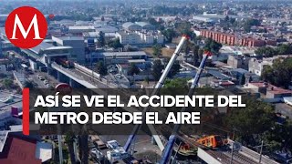 Así se ve el desplome de la línea 12 del metro desde las alturas [upl. by Fedora]