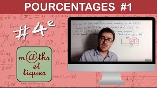 Effectuer des calculs de pourcentages 1  Quatrième [upl. by Antonella658]