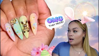 Easter Aquarium  Snow Globe Nails  Builder Gel Nails Tutorial  LGNPro [upl. by Enirual]