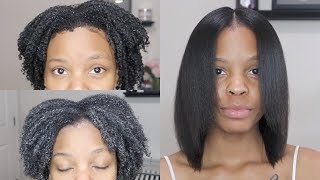 NATURAL HAIR SILK PRESS Rinse  Keratin Treatment  Length Check  34 Month Routine [upl. by Odarbil268]