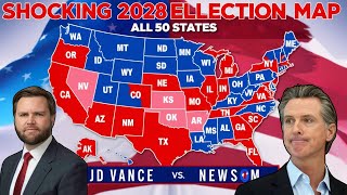 2028 US Election Map with Shocking Data ALL 50 STATES Map Projection [upl. by Ailen]