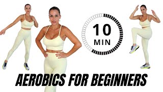 10 Min Aerobics For Beginners  Morning Energy Booster  Aerobic Exercises [upl. by Nerrej]