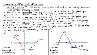 Increasing and Decreasing Functions [upl. by Petrina]