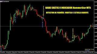 BAIXE GRÁTIS O INDICADOR HammerStar MT5DETECTOR DE PADRÕES MARTELO E ESTRELA CADENTE [upl. by Slaughter79]