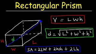 Rectangular Prism  Volume Surface Area and Diagonal Length Rectangles Geometry [upl. by Spooner292]