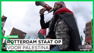 Rotterdammers komen samen bij protest voor Palestina  Trending [upl. by Irrot548]