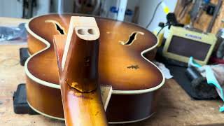 Hofner 4550 archtop guitar restoration  repair  part 2 [upl. by Apgar]