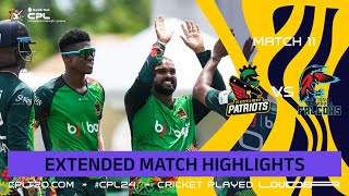 Extended Highlights  St Kitts and Nevis Patriots vs Antigua and Barbuda Falcons  CPL 2024 [upl. by Marguerite]