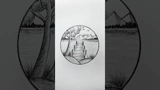 Landscape bridge scenery drawing howtodraw village bridge scenery circlescenery drawingideas [upl. by Irep]